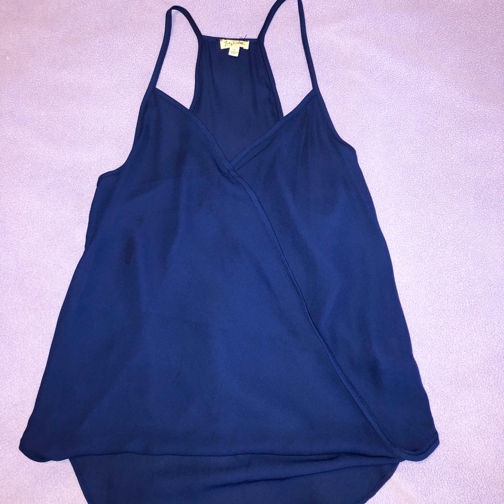 Blue Chiffon Tank Top